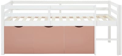 Vente-unique Halfhoogslaper hout roze, wit 90 x 190 cm