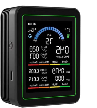 Luchtkwaliteit Meter - Binnenlucht Monitor - Gezond Wonen - Continue Monitoring - Compact Formaat - Wit