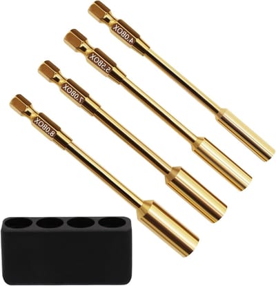 Inbussleutel Bit Set - Moer Driver - RC Reparatie - Titanium Gelegeerd Staal - 4 Stuks - Zilver