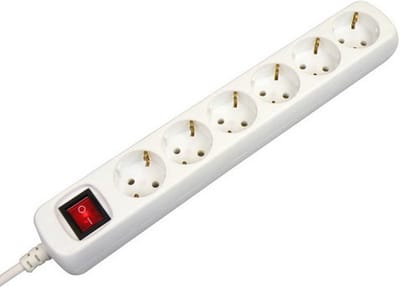 Stekkerdoos - 6-voudig - 5 meter - wit