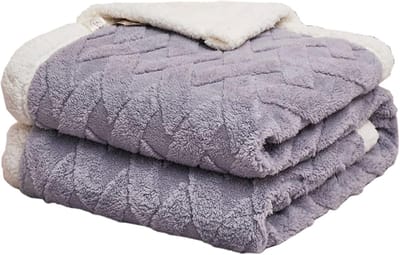 Sherpa knuffeldeken, hoogwaardige schapendeken, super zachte fleecedeken als bankdeken, sprei of woondeken, bankdeken, lichtgrijs, 200 x 230 cm