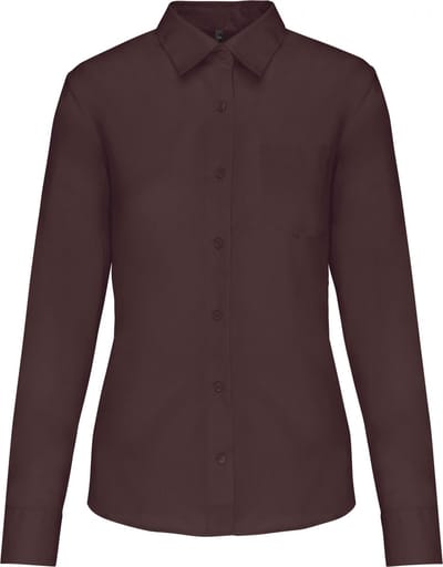 Kariban Overhemd in onderhoudsvriendelijk polykatoen-popeline dames K549 - brown - 4XL