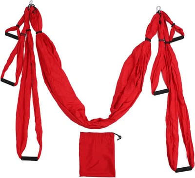 Aerial Yoga Swing - Hangmat Kit - Flexibiliteit Verbeteren - Verstelbare Lengte - Met Opbergtas - Rood