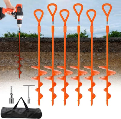 6x Grote Grondanker 45 cm - Heavy Duty Schroefanker voor Tent, Trampoline en Schommel