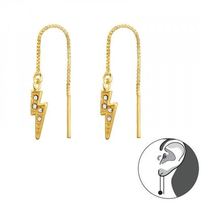WeLoveSilver - zilveren oorbellen - gold plated - bliksemschicht