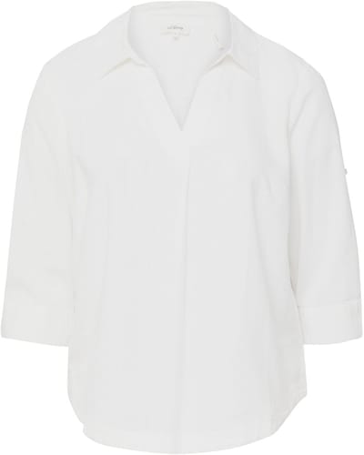 s.Oliver - female - Linnen blouse met 3/4 mouwen en omslag
