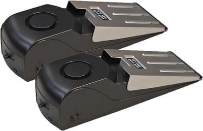 Deuralarm - Deurstoppper Alarm - Extra Beveiliging - Verstelbare Gevoeligheid - 2 Stuks - Zwart