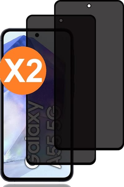 Geschikt voor Samsung Galaxy A55 screenprotector Privacy - 2 Stuks - Full screen protector tempered glass - gehard glas voor Geschikt voor Samsung A55