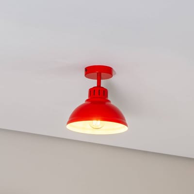 Luminex Sven plafondlamp, 1-lamp, rood, staal, E27