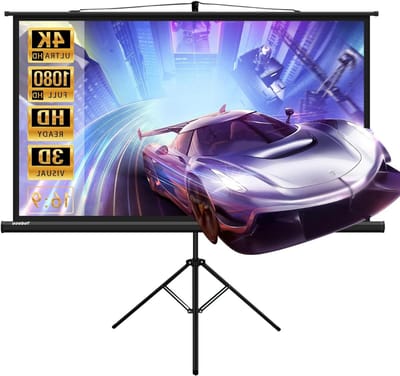 Aurixi® Projectiescherm met Statief - Mobiel Projectiescherm - Projectiedoek Thuisbioscoop -Zwart-‎1 x 172 x 20cm; 7.3 kg