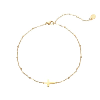 Armband met kruisje goud - Stainless Steel - Nikkelvrij