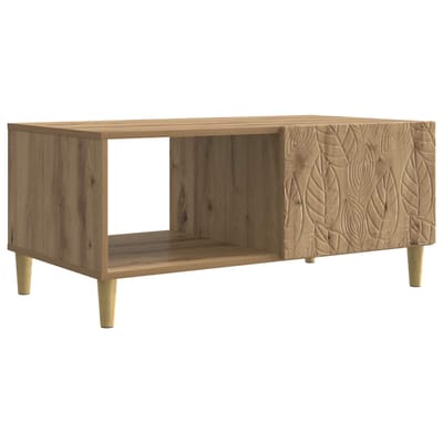 vidaXL - Salontafel - Artisanaal - eiken - 90 - x - 50 - x - 40 - cm - Bewerkt - hout