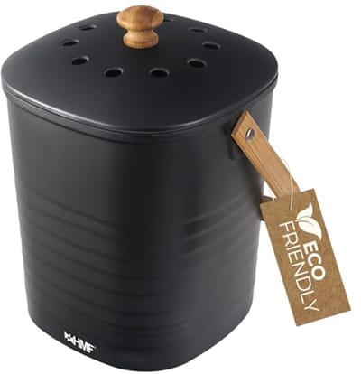 Duurzame Bio Afvalemmer voor Keuken - Geurdicht met Deksel, 3 Liter, Zwart