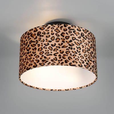Reality Leuchten Plafondlamp Pardina, bruin gevlekt/zwart, Ø 30 cm metaal