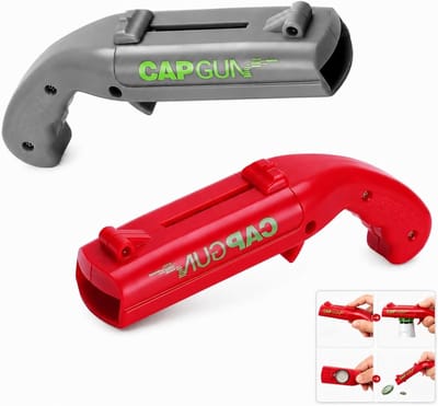 SnelShoppen - QLK Cap Gun Flesopener Set van 2, Grappige Bieropener voor Feestjes, Cadeau voor Mannen, Verjaardag en Kerst, Duurzaam en Lichtgewicht,