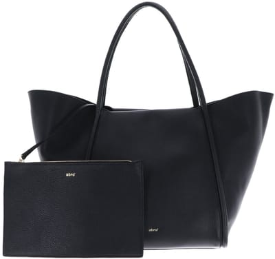 abro shopper schoudertas Leather Agave Shopper Willow Black / Gold zwart