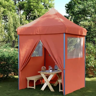 Opvouwbare Partytent - Tuinpaviljoen Tent - Buitenevenementen Organiseren - Met 4 Zijwanden - 200x200x306 cm - Terracotta