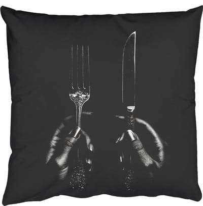 Sierkussens - Kussentjes Woonkamer - 50x50 cm - Bestek - Zwart - Wit