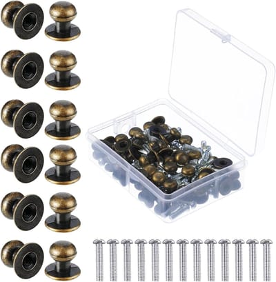 Vintage Antieke Ladeknoppen - 36 Stuks Ronde Metalen Handgrepen voor Meubels, Keuken en Kasten, Inclusief Schroeven, 12 x 1 cm (Brons)