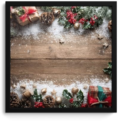 Poster in lijst - Fotolijst 40x40 cm - Posters - Kerstdecoratie - Geschenken - Hout - Veelkleurig - Posterlijst zwart - Decoratie - Wanddecoratie woonkamer - Muurdecoratie slaapkamer - Kerstversiering - Kerstdecoratie voor binnen - Kerstmis