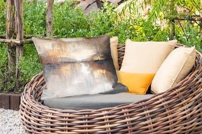 Buitenkussens - Abstract - Modern - Beige - Aesthetic - Goud - 60x40 cm - Weerbestendig