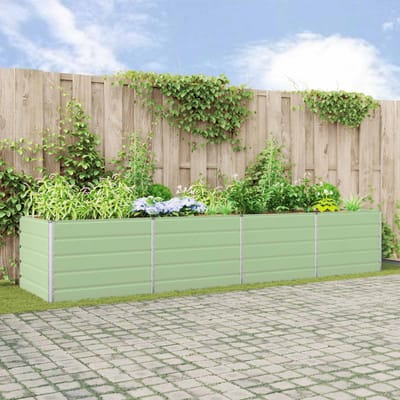 vidaXL - Plantenbak - Pastelgroen - 385 - x - 100 - x - 75 - cm - Gegalvaniseerd - staal