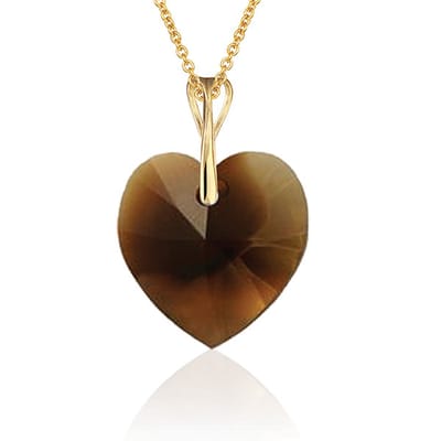 Montebello Ketting Mila HG567 - Swarovski Hart - 925 Zilver Verguld - Ø18mm - 50cm