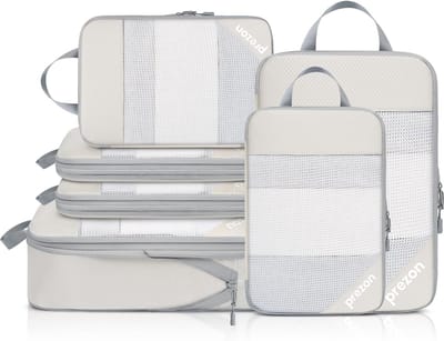6-delige Ruimtebesparende Compressiekubussen Set met Open Ontwerp - Draagbare Bagage Organizer