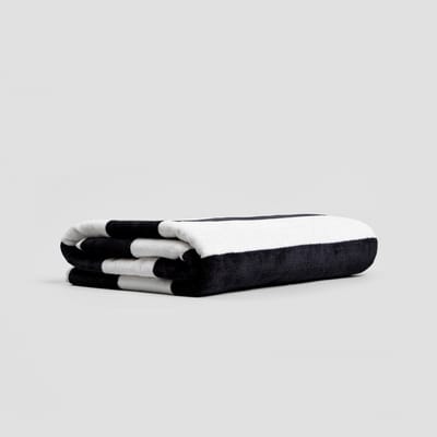 HOMLA - Towel - Black and White Striped - 100x150 cm