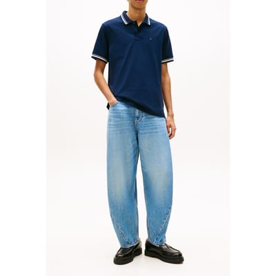 Tommy Hilfiger Regular Tipped Polo Dark Blue Maat: S | Poloshirts Outlet | Heren | Blauw