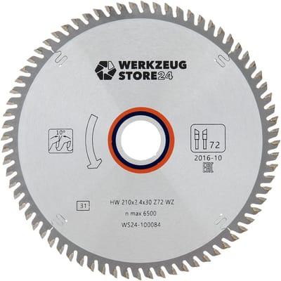 WS24 HM Cirkelzaagblad Hout 210 x 2,4 x 30 WZ72 - WS24-100084