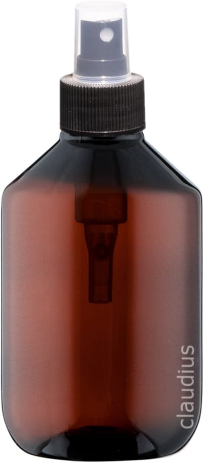 Lege plastic Fles 200 ml PET Amber bruin - met zwarte verstuiverdop - set van 10 stuks - navulbaar - Leeg