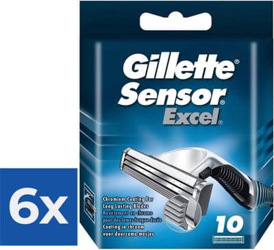 Gillette Sensor Excel Scheermesjes Mannen - 10 Stuks - Voordeelverpakking 6 stuks