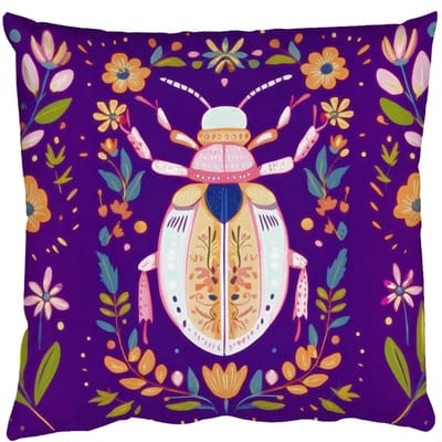 Sierkussens - Kussentjes Woonkamer - 50x50 cm - Kever - Felgekleurd - Bloemen - Bladeren