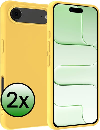 Hoesje 2 Stuks - Geschikt voor Apple iPhone Air - Sterk & Shockproof - Case Siliconen - Back Cover - Telefoon Hoes - Geel