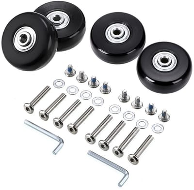 TOVBMUP Bagagewielen - Vervangende wielen - 45 mm vervangende onderdelen voor bagagewielen - Vervangende bagagewielen - Vervangende wielen voor bagagehandvatrubber - 45x18 mm - 2 stuks