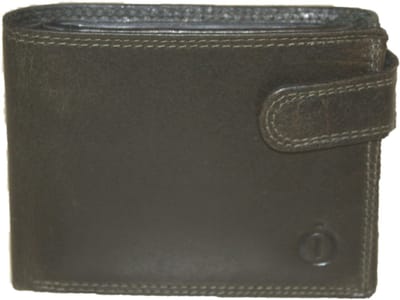 Oi donkere retro groene leren herenportemonnee met lip / klein laag model billfold met klep naar links / compacte herenbeurs afsluitbaar / RFID SAFE / retro groen leer / 565Green NR