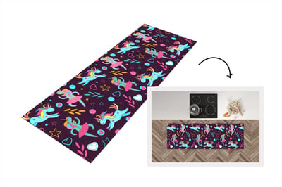 Keukenloper - Loper keuken - Unicorn - Ballet - Patroon - 150x50 cm - Keukenloper vinyl