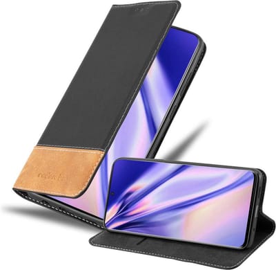 Cadorabo Hoesje geschikt voor Samsung Galaxy S20 ULTRA in ZWART BRUIN - Beschermhoes met magnetische sluiting, standfunctie en kaartvakje Book Case Cover Etui