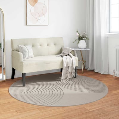 vidaXL - Binnen - kleed - GALATI - Crèmekleurig - Ø - 120 - CM - Polyester