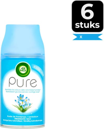 Air Wick - Luchtverfrisser - Navulling - Lentedauw - 250ml x 6