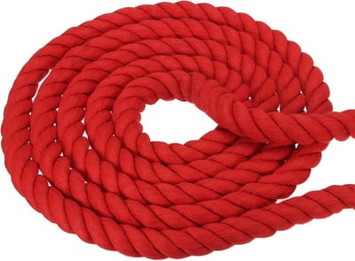 Katoenen Touw - Gedraaid Touw - Ambachten Decoratie - 3 Strand Sterk - 1 Inch 100 Voet - Rood