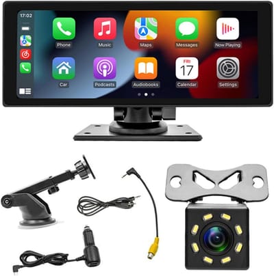 Draagbare Auto Speler - Auto Multimedia - Navigatie en Muziek - Met Achteruitrijcamera - 1026 Inch Scherm - Zwart