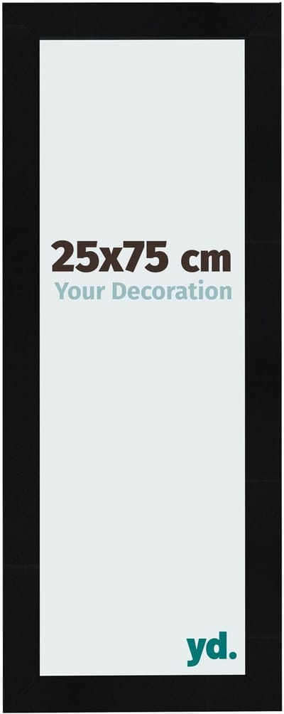 Your Decoration - Fotolijst 25x75 cm - MDF - Zwart Hoogglans - Pisa