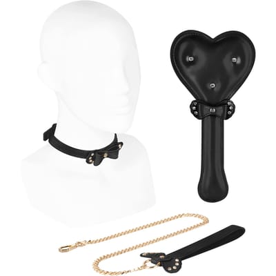 EIS, bondageset, 'luxe bondage set, 3 delig', incl. peddel, in lederlook