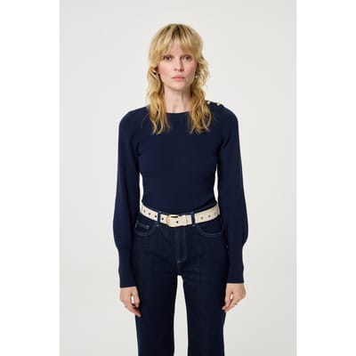 Fabienne Chapot Lillian Pullover After Midnight Blue Maat: S | Sweaters Outlet | Dames | Blauw