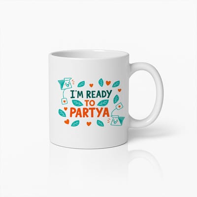 I’m Ready to Partya Mok 330ml – Grappige Theeliefhebber Koffiebeker met Schattig Theezakje Ontwerp – Perfect Cadeau voor Theedrinkers & Feestliefhebbers