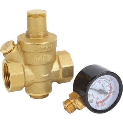DN15 1 2 Pouce Détendeur et Manomètre Filtre Intégré Type à Piston Laiton Vanne de Régulation de Pression d'Eau