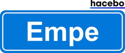 Hacebo - Plaatsnaam Sticker - 29x10 CM - Empe sticker - Verkeersborden sticker - grappige cadeaus - Empe