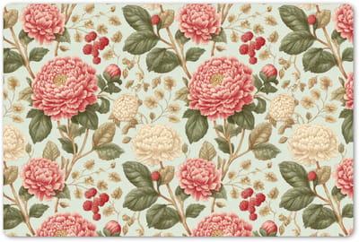 Placemats 45x30 cm - Placemat kunststof - 1 stuk - Klassiek - Botanisch - Veelkleurig - Borden onderleggers - Decoratie voor op tafel - Keuken tafeldecoratie accessoires - Vinyl onderlegger - Tafelversiering